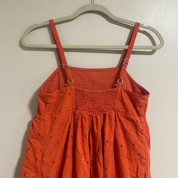 Madewell Orange Eyelet Summertime Cami Midi Dress Size X Small - Picture 7 of 9